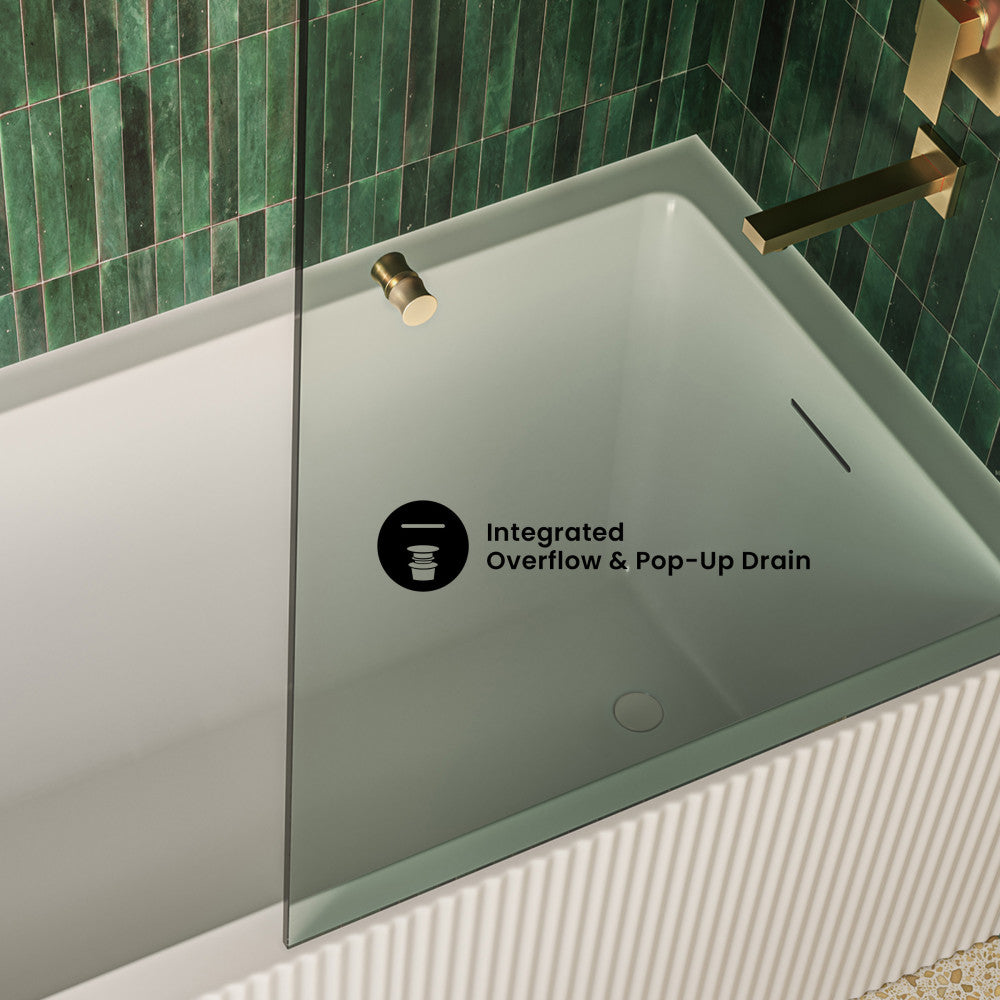Lafayette 60 x 32 Skirted Right Drain Soaking Apron Bathtub in Glossy White with Integrated Overflow and Drain