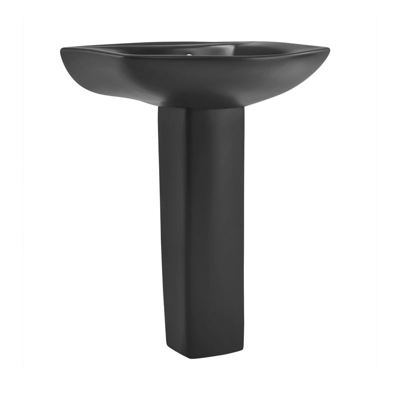 Chateau Two-Piece Round Pedestal Sink in Matte Black