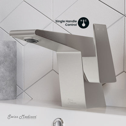 Carre Single Hole, Single-Handle, Bathroom Faucet in Brushed Nickel
