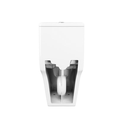 Cascade One-Piece 12" Rough-in 1.1/1.6 GPF Single Vortex Dual Flush Compact Toilet in Glossy White
