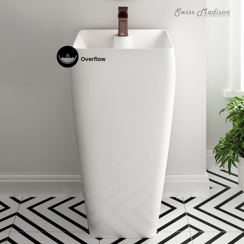 Carre One Piece Pedestal Sink