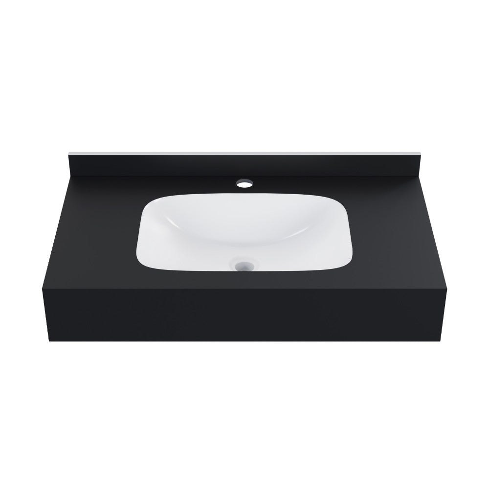 Avancer 36'' Wall Mount Sink In Black Marquina