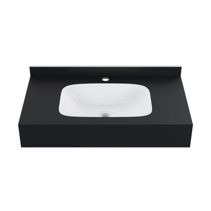 Avancer 36'' Wall Mount Sink In Black Marquina