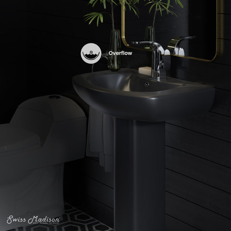 Chateau Two-Piece Round Pedestal Sink in Matte Black