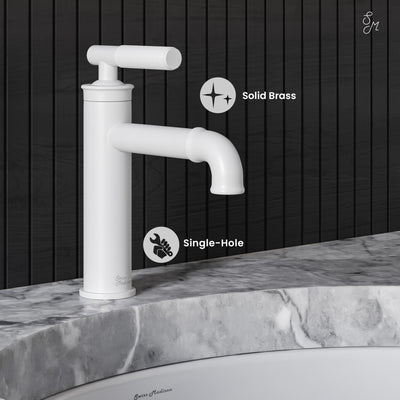 Avallon Single Hole, Single-Handle Sleek, Bathroom Faucet in Matte White