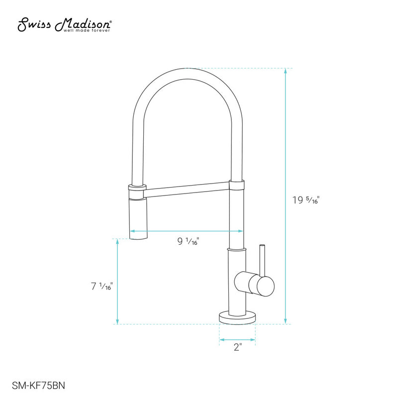 Troyes Single Handle, Pull-Down Kitchen Faucet in Brushed Nickel