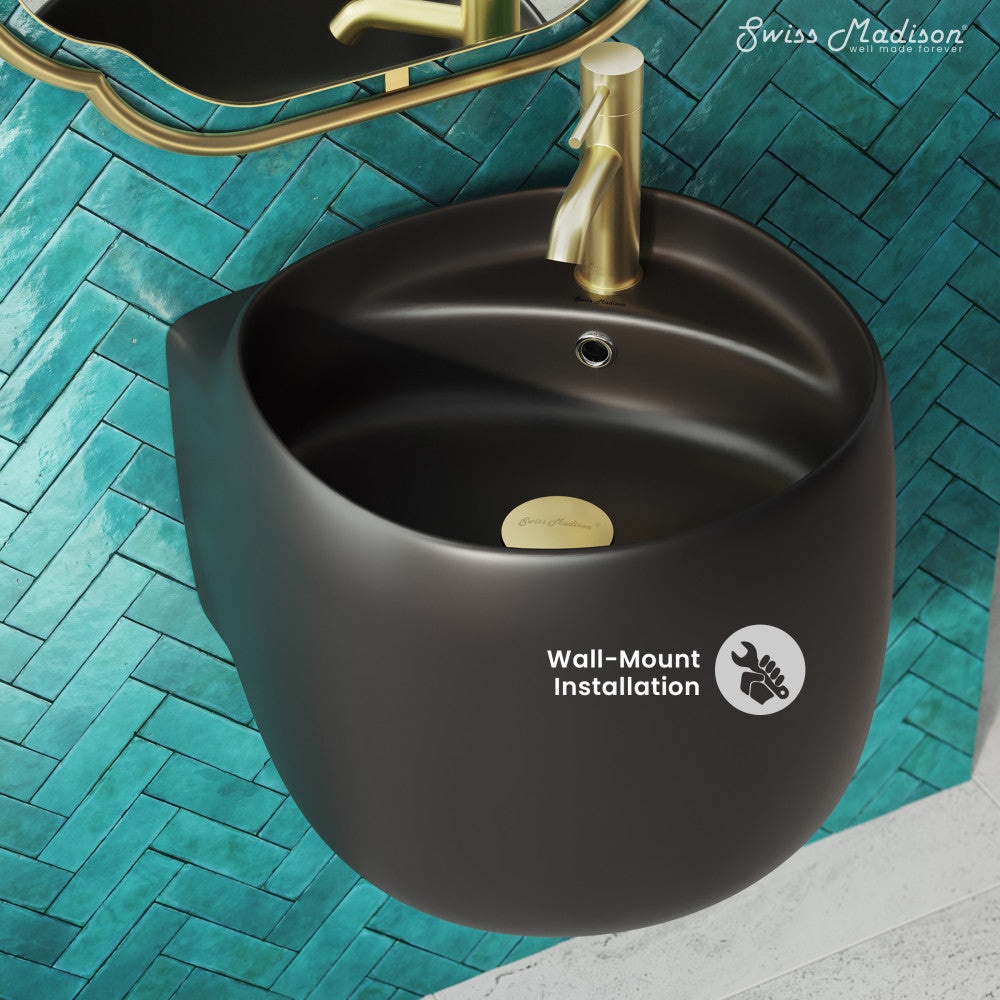 Ivy Wall-Mount Sink in Matte Black