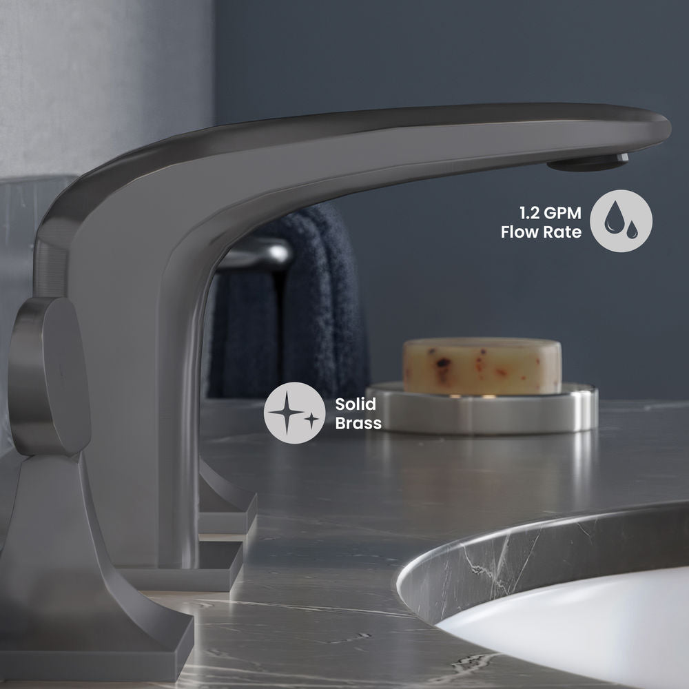 Chateau 8 in. Widespread, 2-Handle, Bathroom Faucet in Gunmetal Gray