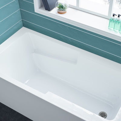 Voltaire 60" x 30" Right-Hand Drain Alcove Bathtub with Apron and Armrest