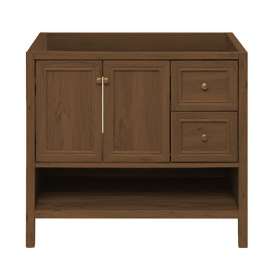 Chateau 36" Freestanding Bathroom Vanity Cabinet without Top in Brown Oak
