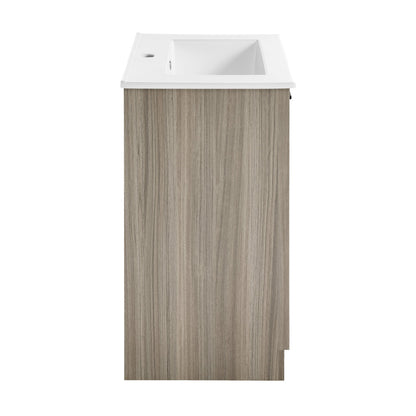 Burdon 24" Freestanding Bathroom Vanity in Weathered Oak with Sink Top