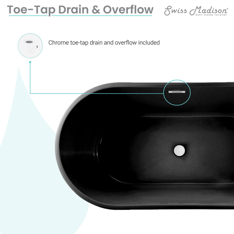 Claire 60" Freestanding Bathtub in Matte Black