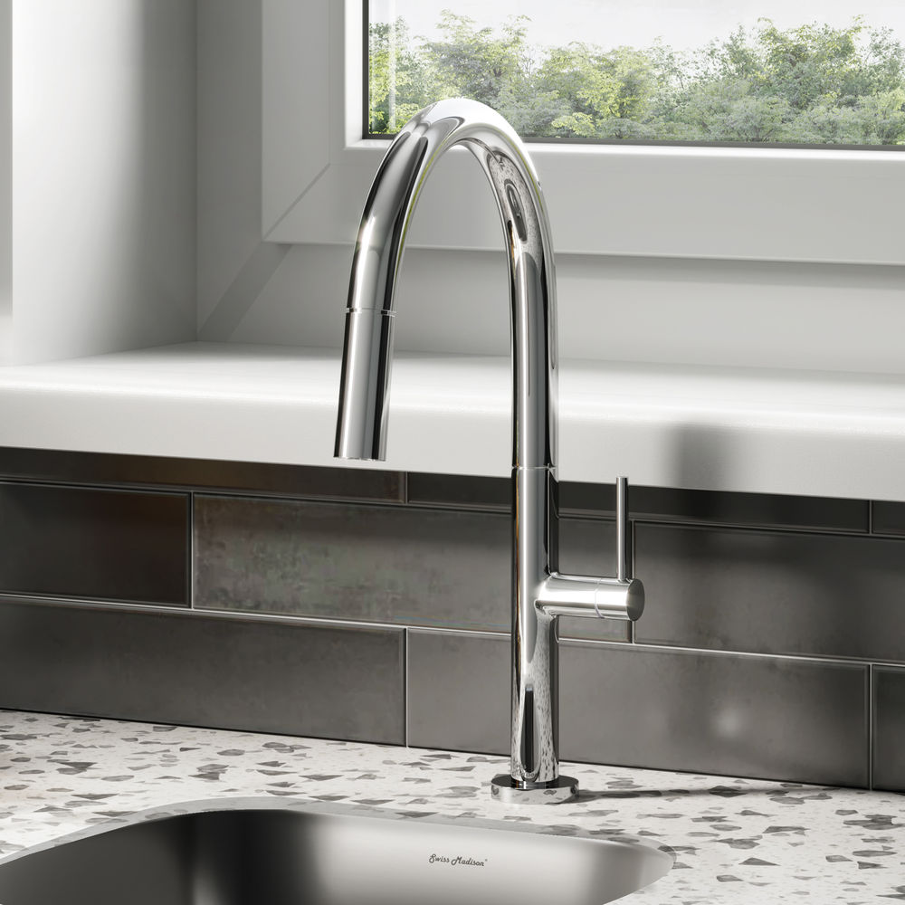 Chalet Single Handle, Pull-Down Kitchen Faucet in Chrome