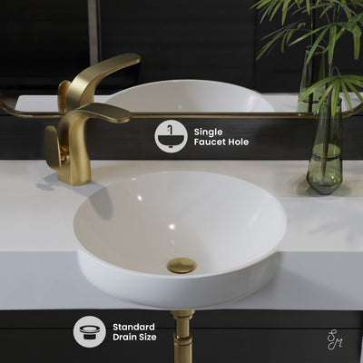 Chateau 30" Wall-Mounted Sink Center Basin with Left Side Faucet Mount in Glossy White