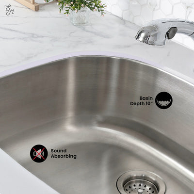 Toulouse 23 5/8 x 21 Stainless Steel, Single Basin, Undermount Kitchen Sink