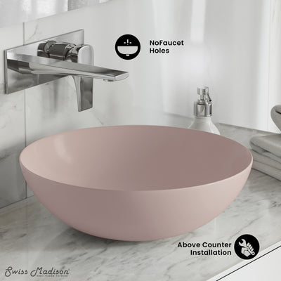 Classe 16 Color Ceramic Sink in Matte Pink