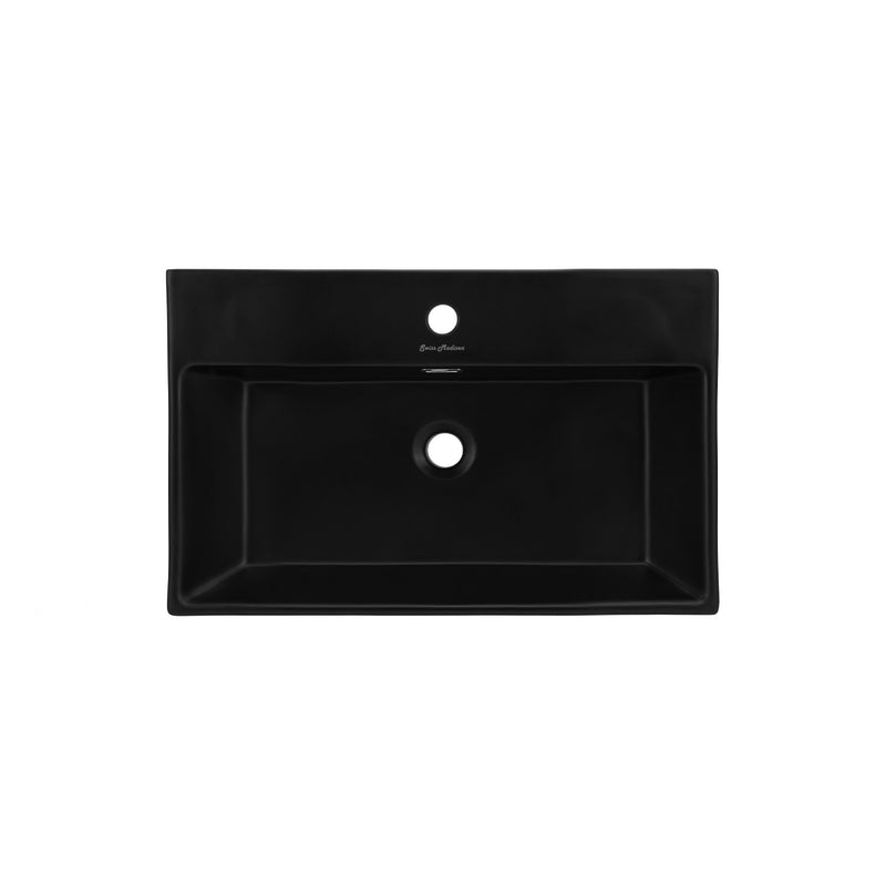 Claire 24 Ceramic Console Sink Matte Black Basin Black Legs