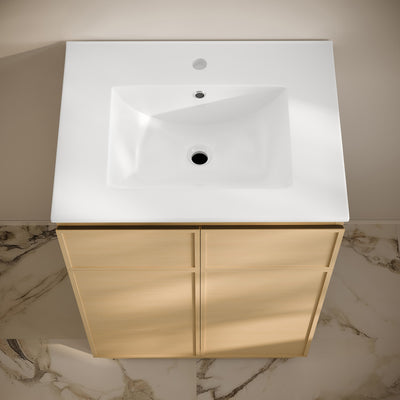 St. Tropez 24" Freestanding Bathroom Vanity in Natural Oak with Sink Top