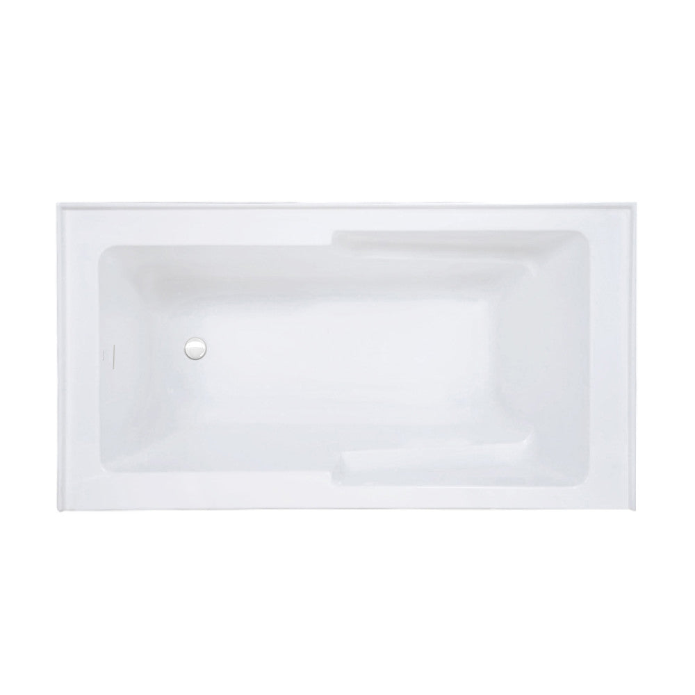 Voltaire 60 x 30 Skirted Left Drain Soaking Apron Bathtub in Glossy White with Integrated Overflow and Armrest, Drain Included