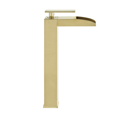 Concorde Single Hole, Single-Handle, High Arc Waterfall, Bathroom Faucet in Brushed Gold