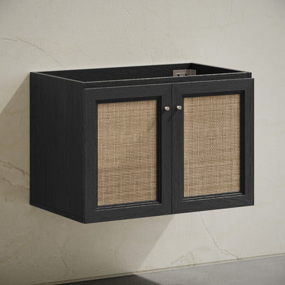 Classe 30" Wall-Mounted Bathroom Vanity in Black Oak without Sink Top