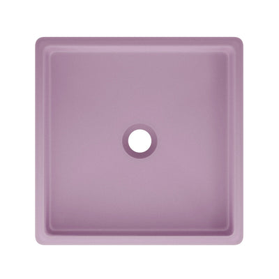 Lisse 15.5" Concrete Square Vessel Sink in Matte Lavender