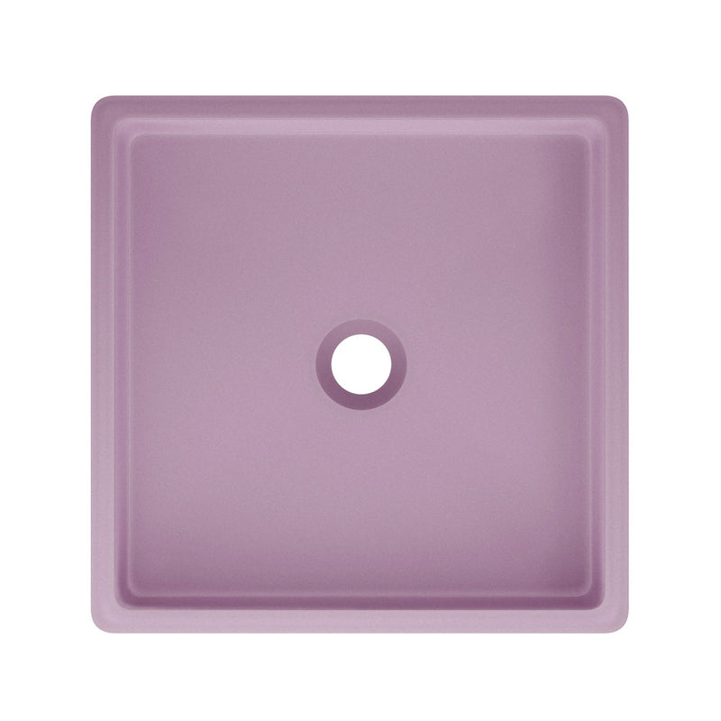 Lisse 15.5" Concrete Square Vessel Sink in Matte Lavender