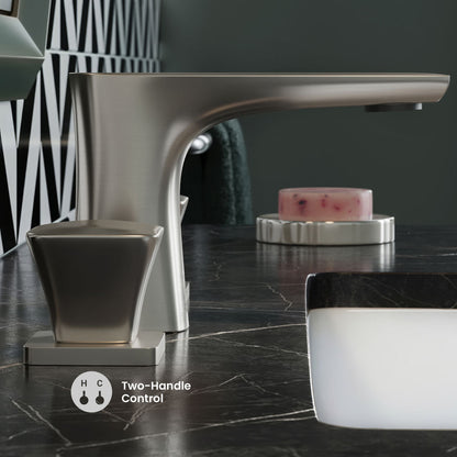 Monaco 8 in. Widespread, 2-Handle, Bathroom Faucet in Brushed Nickel