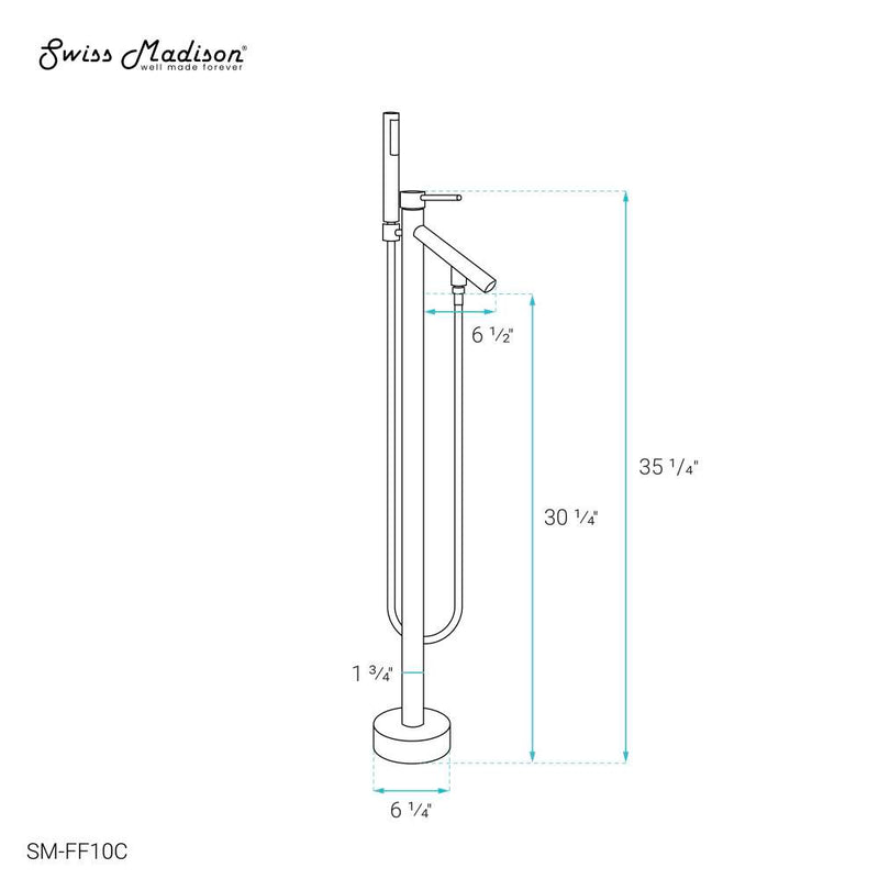 Plaisir Freestanding Bathtub Faucet in Chrome