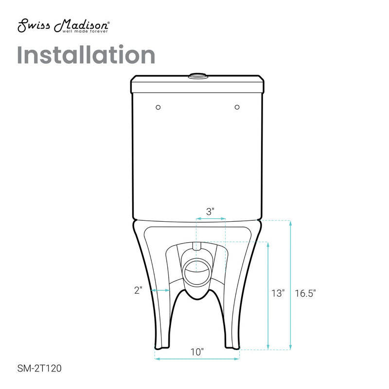 Calice Two-Piece Elongated Rear Outlet Toilet Dual-Flush 1.1/1.6 gpf