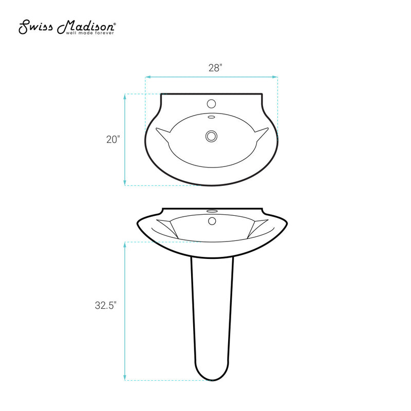 Plaisir Rounded Basin Pedestal Sink