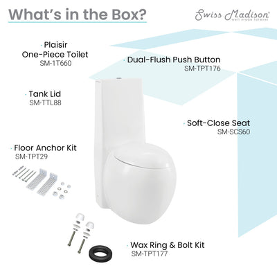 Plaisir One-Piece Elongated Toilet Dual-Flush 1.1/1.6 gpf