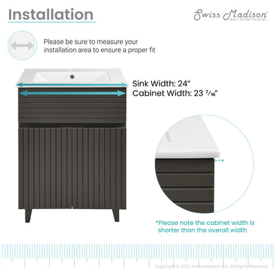 Bernay 24" Bathroom Vanity in Cedar Gray