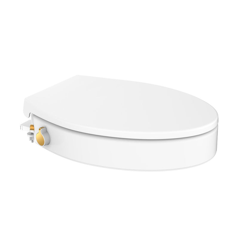 Ryse 3 in. Raised Elongated Soft Close ADA Compliant Toilet Seat with Bidet in Glossy White