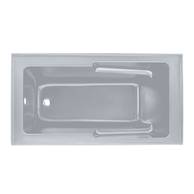 Voltaire 60" x 32" Left-Hand Drain Alcove Bathtub with Apron and Armrest in Matte Gray
