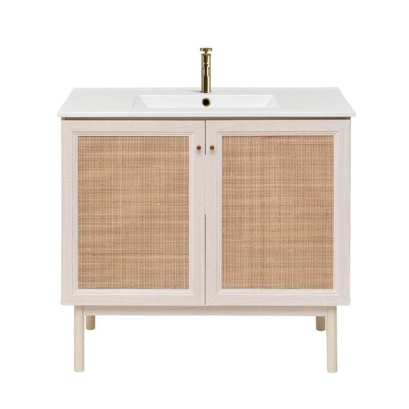 Classe 36" Freestanding Bathroom Vanity in White Oak with Sink Top