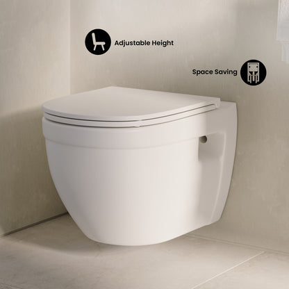 Ivy Wall-Hung Elongated Toilet Bowl Only in Matte White