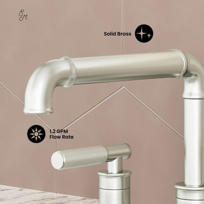 Avallon 8 in. Widespread, Sleek Handle, Bathroom Faucet in Brushed Nickel