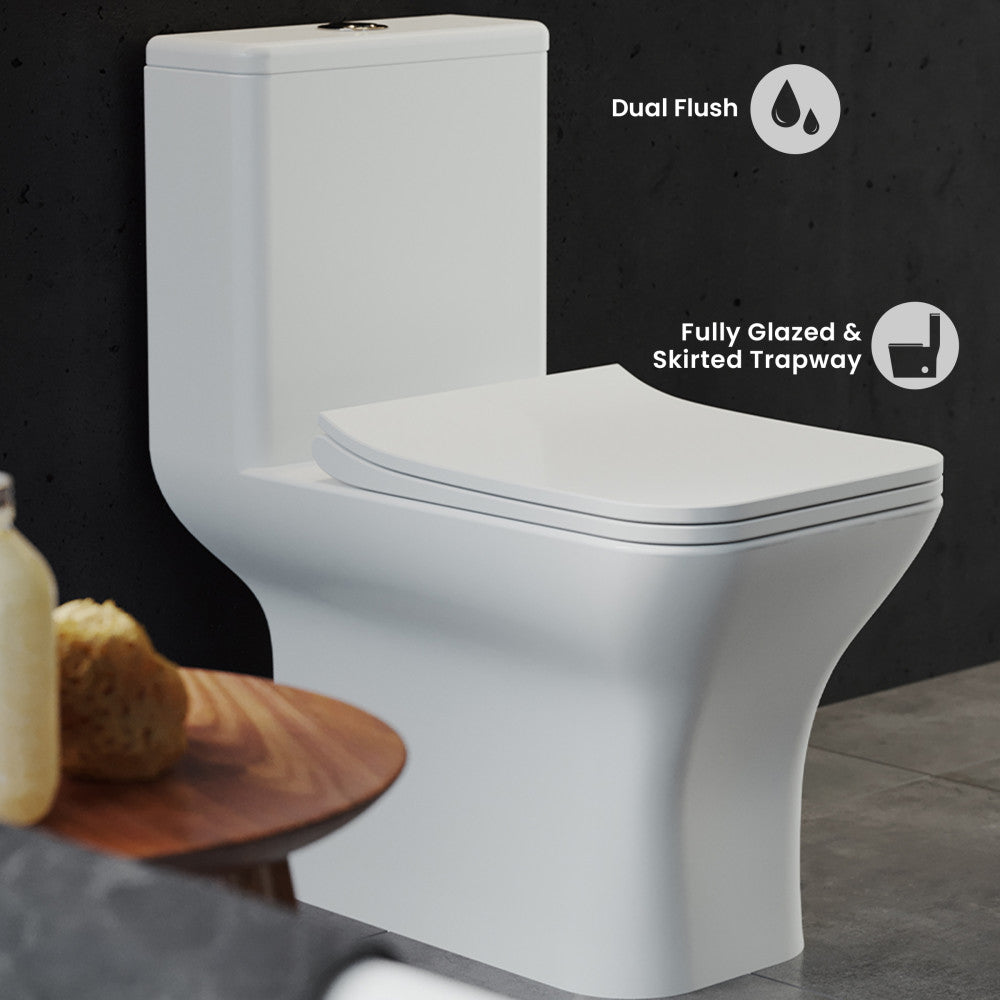 Carre One-Piece Square Toilet Dual-Flush 1.1/1.6 gpf – Swiss