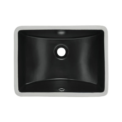 Plaisir 18.5" Rectangle Undermount Bathroom Sink in Matte Black