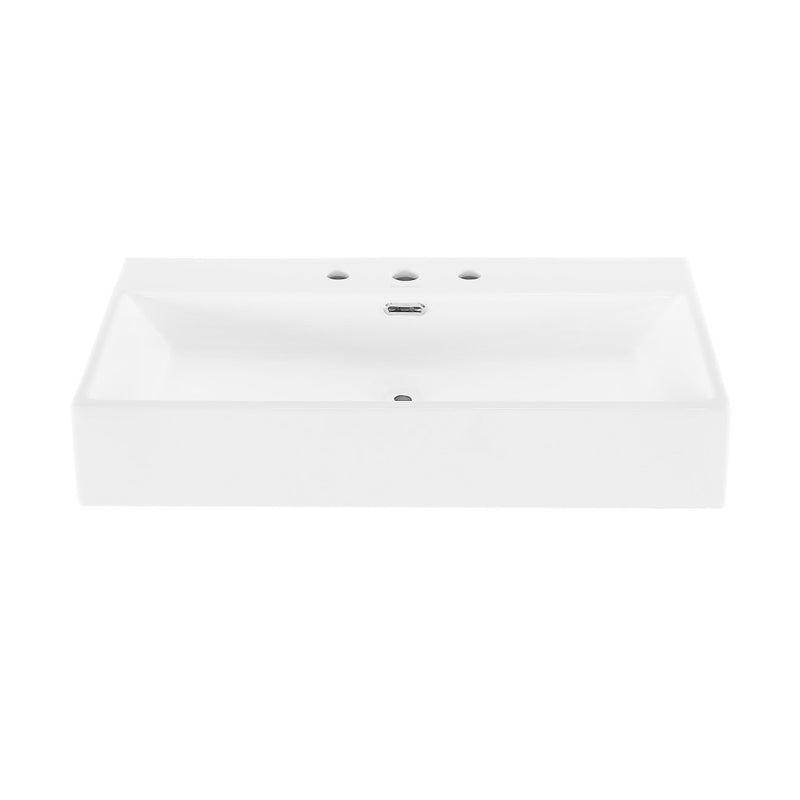 Claire 30" Rectangle Wall-Mount Bathroom Sink with 8" Widespread Holes