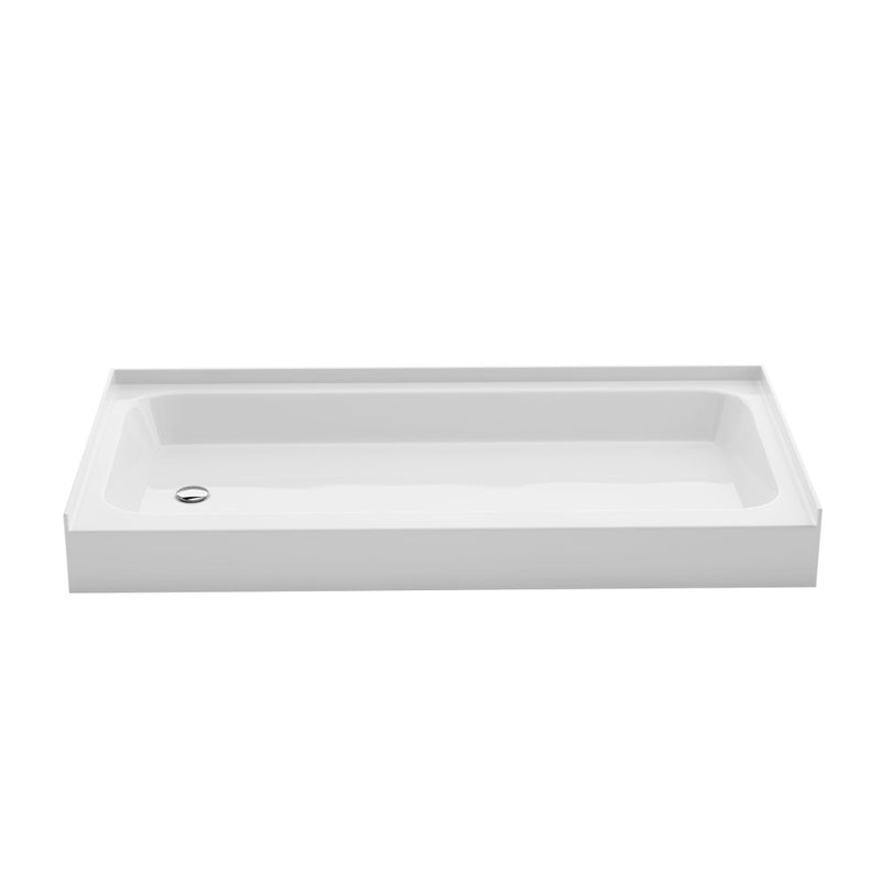 Voltaire 60 x 30 Shower Pan Base with Left Drain in Glossy White