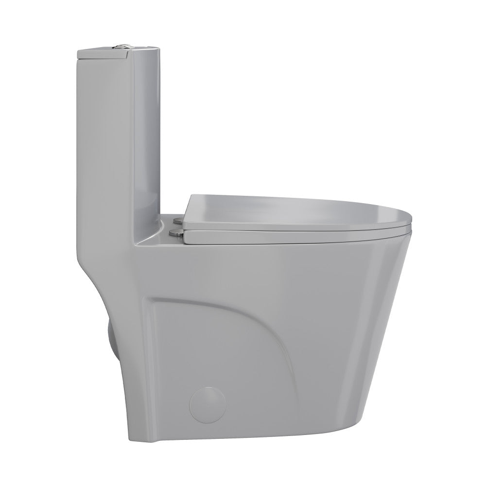 St. Tropez One-Piece Elongated Toilet Vortex™ Dual-Flush 1.1/1.6 gpf in Glossy Gray