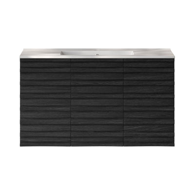 Cascade 36" Wall-Mounted Bathroom Vanity in Black Oak with Sink Top