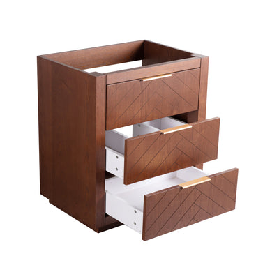 Daxton 24" Freestanding Bathroom Vanity Cabinet without Top in Brown Oak