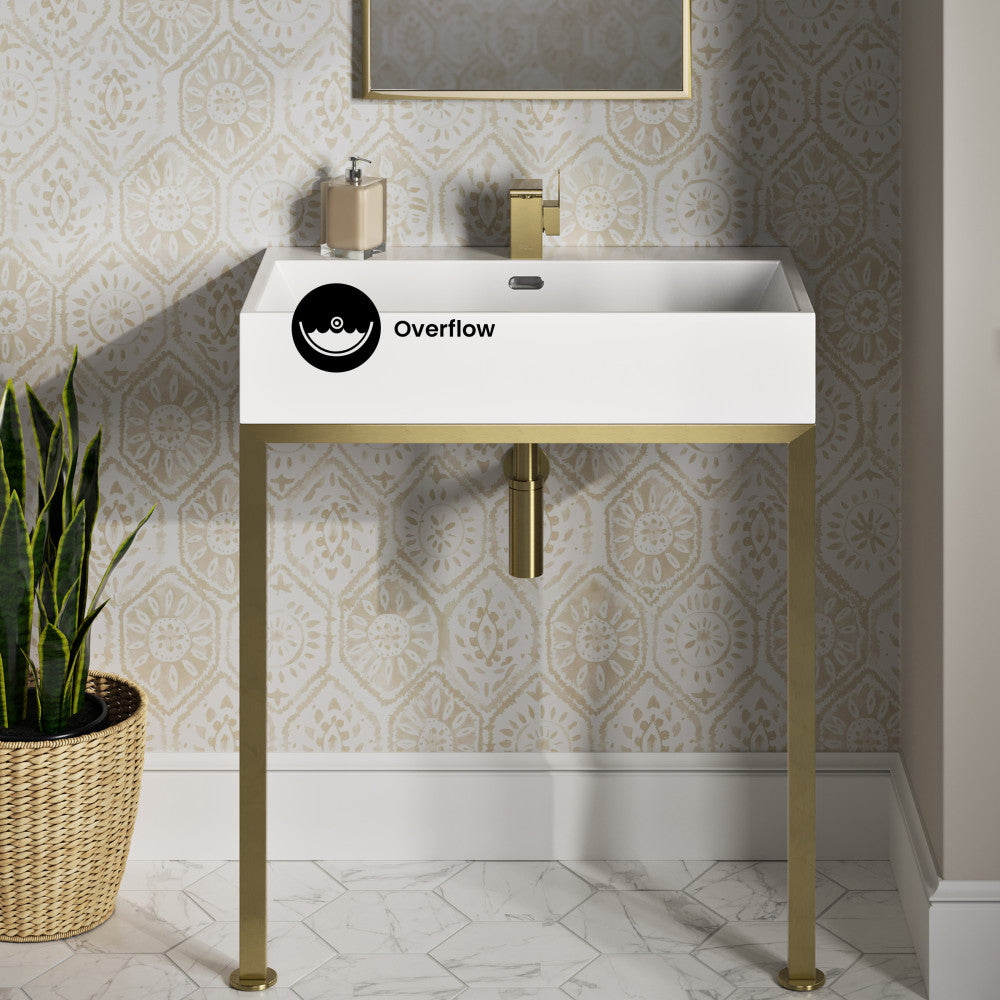 Concorde 30" Rectangle Console Sink with Brushed Gold Legs