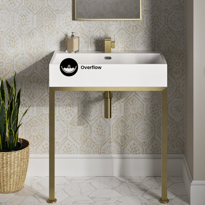 Concorde 30" Rectangle Console Sink with Brushed Gold Legs