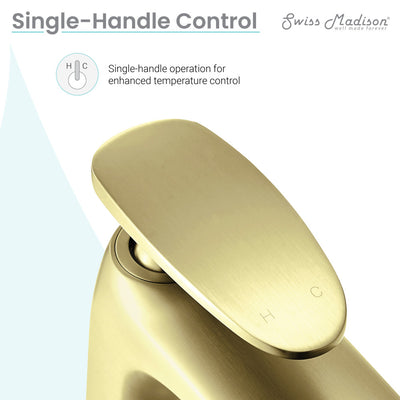 Sublime Single Hole, Single-Handle, High Arc Bathroom Faucet in Brushed Gold