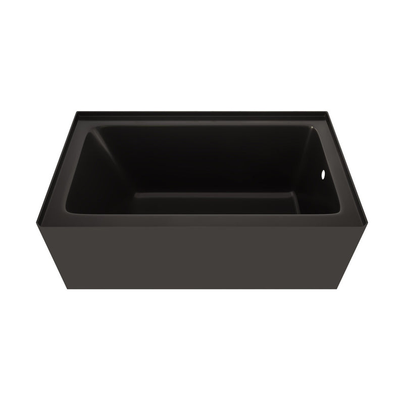 Voltaire 54 x 30 Skirted Right Drain Soaking Alcove Bathtub in Glossy Black