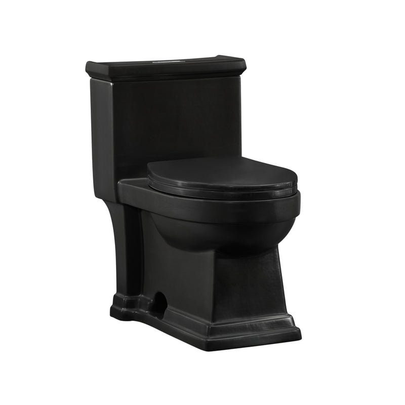 Voltaire One-Piece Elongated Toilet Dual-Flush 1.1/1.6 gpf in Matte Black